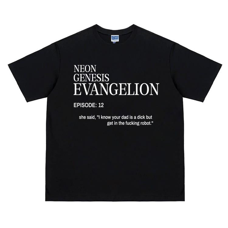 Eva "Genesis Episode 12" Vintage Anime 100% Cotton Original Top Streetwear Casual Menswear T-Shirts