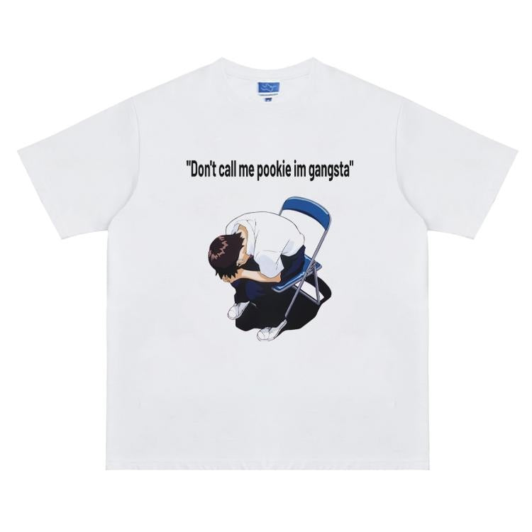 Eva "Shinji Ikari'S Struggle" Vintage Anime 100% Cotton Original Top Streetwear Casual Menswear T-Shirts