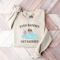 Even Baddies Get Saddies Funny Cat Meme Shirt Mental Health Funny Anxiety T-Shirts
