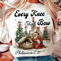 Every Knee Shall Bow Nativity Scene Santa Vintage T-Shirts