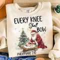 Every Knee Shall Bow Sublimation Nativity Scene Santa Shirt Kneeling Santa T-Shirts