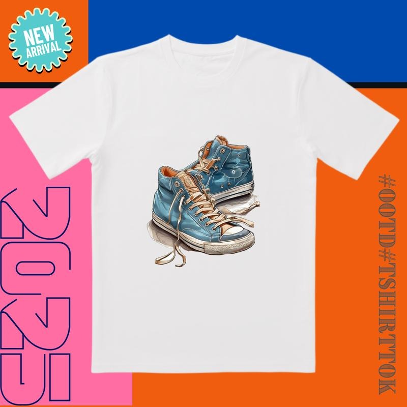 Summer ! 'Blue Shoe Craze' 3D Printed 3D Cut Streetwear Date Party Everyday T-Shirts