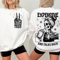 Expensive Difficult Talks Back Mom Skeleton Funny Saying Front Back Retro Sublimation Shirt T-Shirts