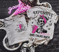 Expensive Difficult Talks Back Mom Skeleton Funny Saying Front Back Retro T-Shirts