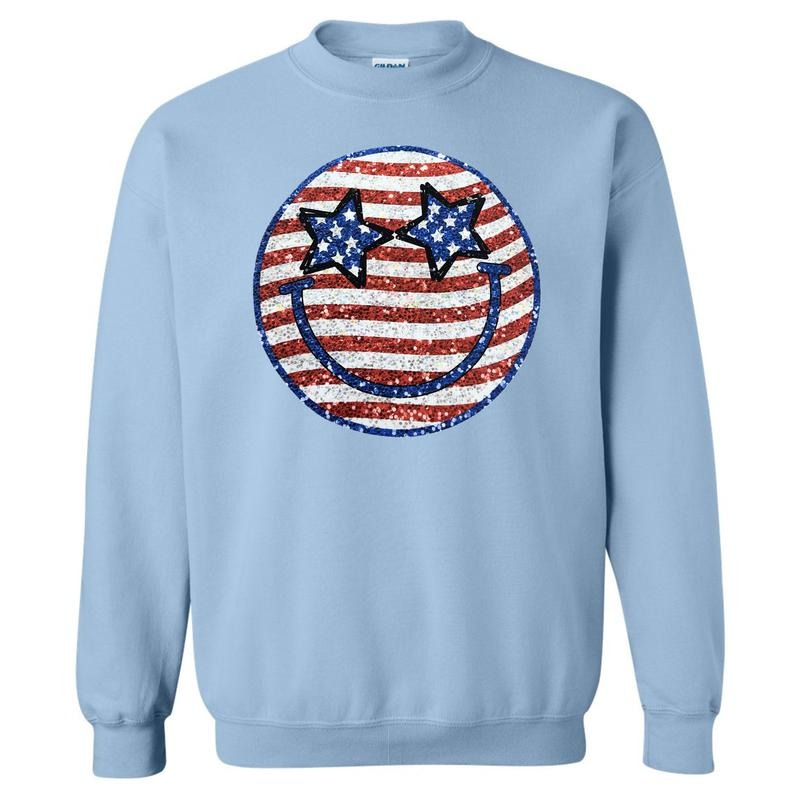 FAKE Glitter USA Happy Face T-Shirts