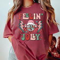 FEELIN JOLLY DISCO (COMFORT COLORS CASUAL SHIRT SHIRT) Cotton Fabric T-Shirts