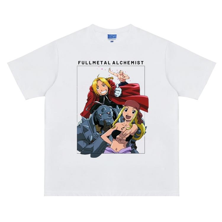 FMA "Brotherhood Bond" Vintage Anime 100% Cotton Original Top Streetwear Casual Menswear T-Shirts