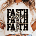 Faith Cross Leopard Print Christian Shirt Faith Based Shirt Inspirational Religious Scripture T-Shirts