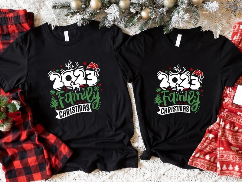Family 2023 Shirt Matching Parents X Mas Party Shirts Cousin Crew T-Shirts