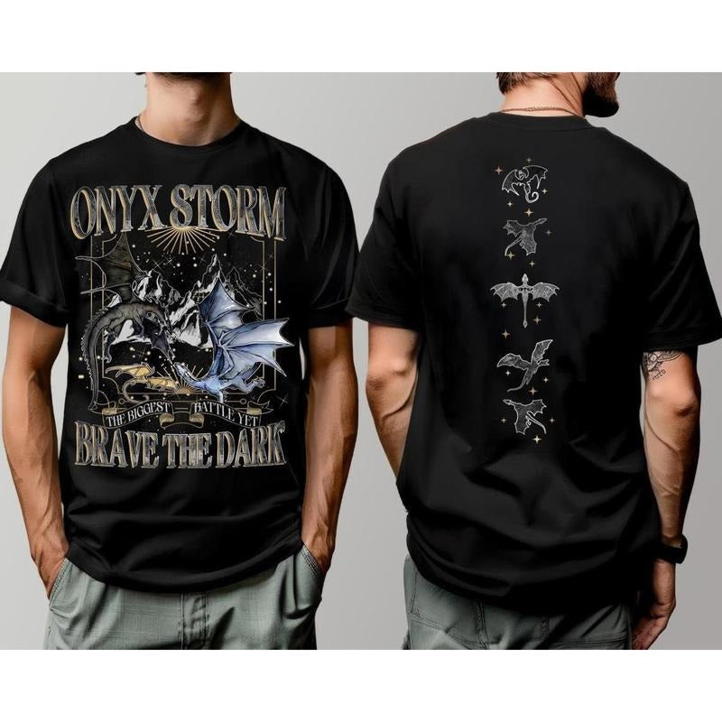 Onyx Storm Biggest Battle Yet Brave Dark Shirt Fantasy Book Lovers Shirt Fun Expressive T-Shirts