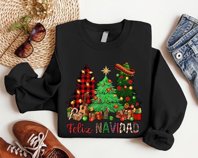 Feliz Navidad Spanish Family Matching Mexican Spanish Merry Mexican T-Shirts