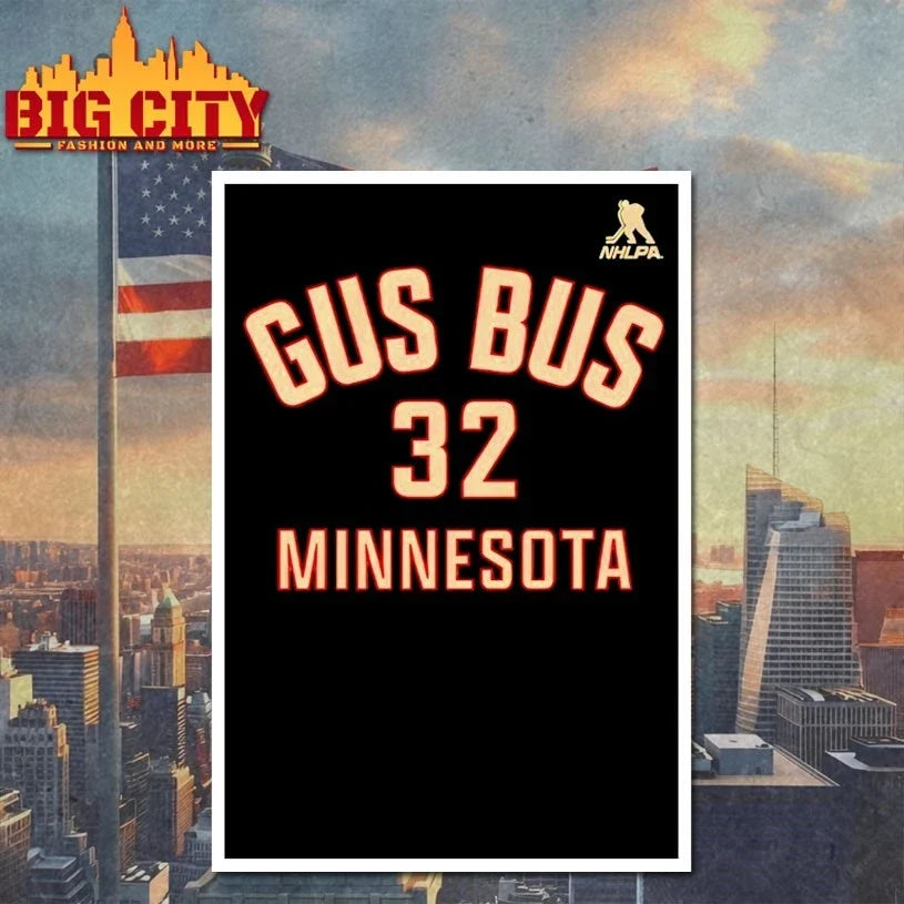 Filip Gustavsson Minnesota Gus Bus Name &amp; Number t-shirt