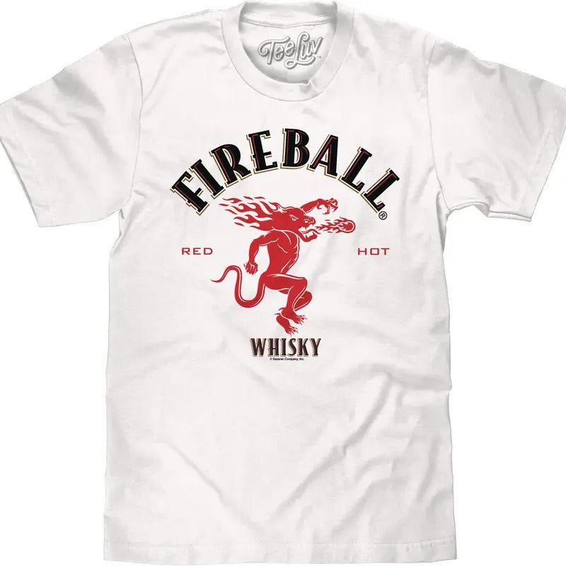 Fireball Whisky Dragon Logo White T-Shirts
