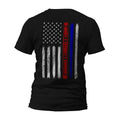 Firefighter Police Bravery Courage Honor Thin Red Blue Vertical Flag Casual T-Shirts