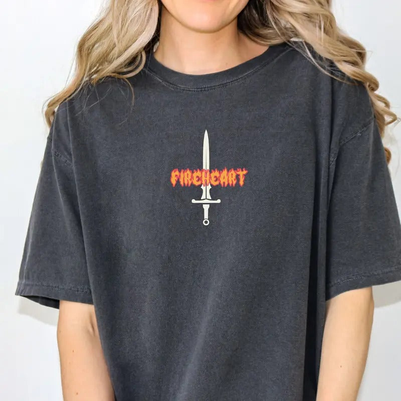 Fireheart Comfort Colors Aelin Thirteen TOG Throne Glass Book Shirt Booktok Bookish Romantasy Fantasy Reader Spicy Book Club Womenswear Fabric T-Shirts