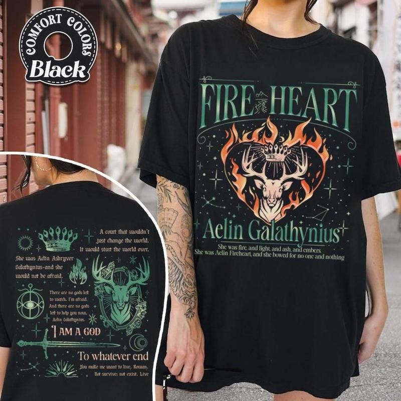 Fireheart TOG Fan Shirt Aelin Galathynius Fireheart Shirt Whatever End Bookish Fantasy Gildan T-Shirts