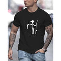 Fishing Print Round Crew Neck Short Sleeve Simple Regular Fit Casual Comfy Breathable Top Spring Summer Leisure Vacation As Made USA T-Shirts