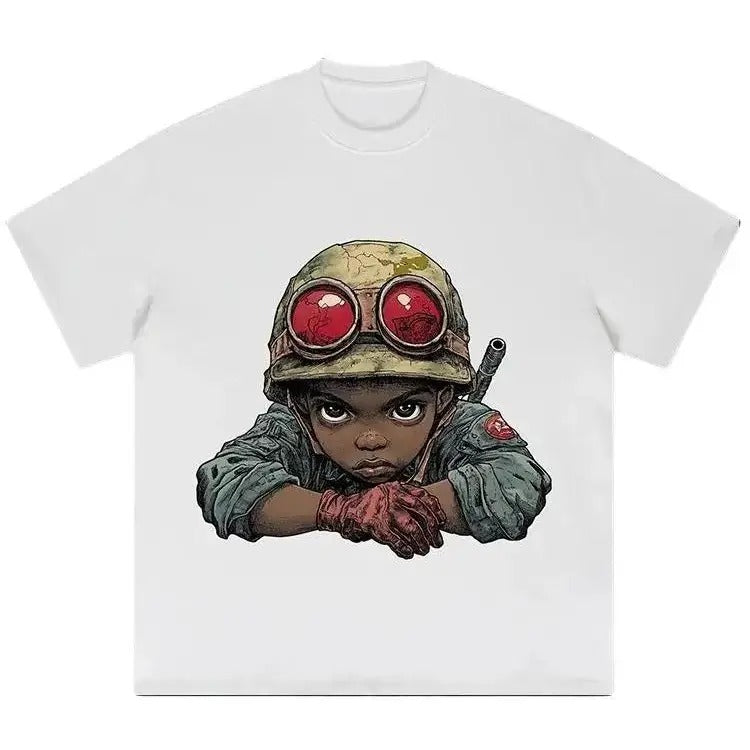 Flame Boy Print Cotton Top T-Shirts