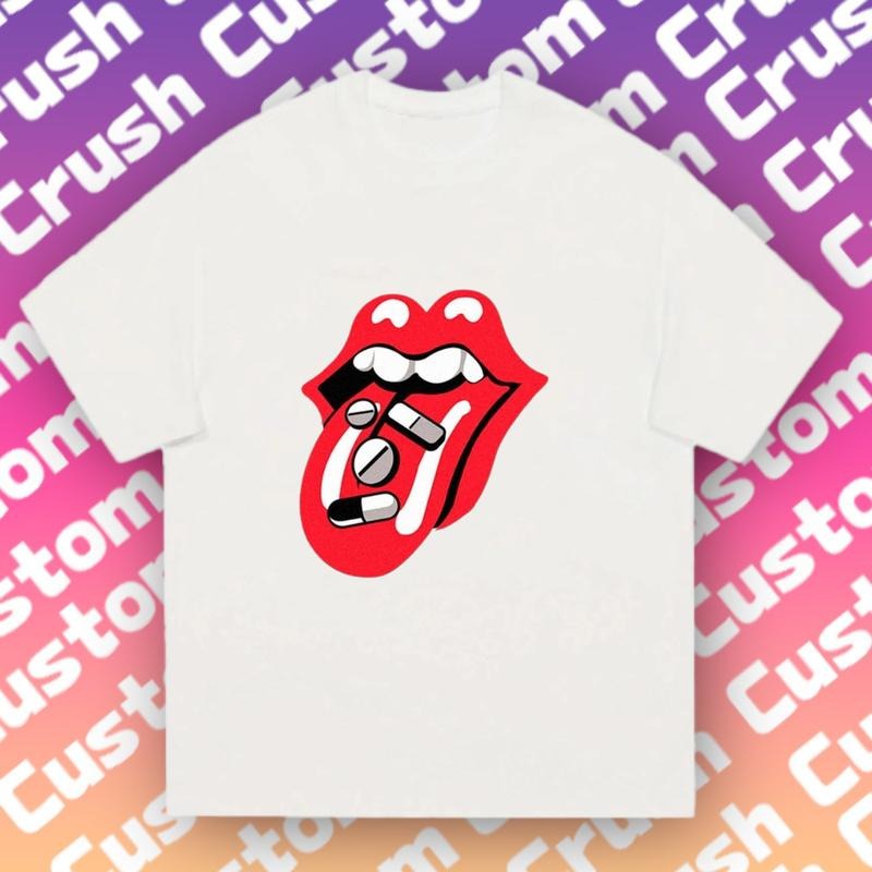 Flame Red Tongue Air Flow Cotton Concert Prep & Date Night ! (Limited ) T-Shirts