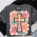 Floral Cross DTF Transfers THIS IS NOT SHIRT T-Shirts