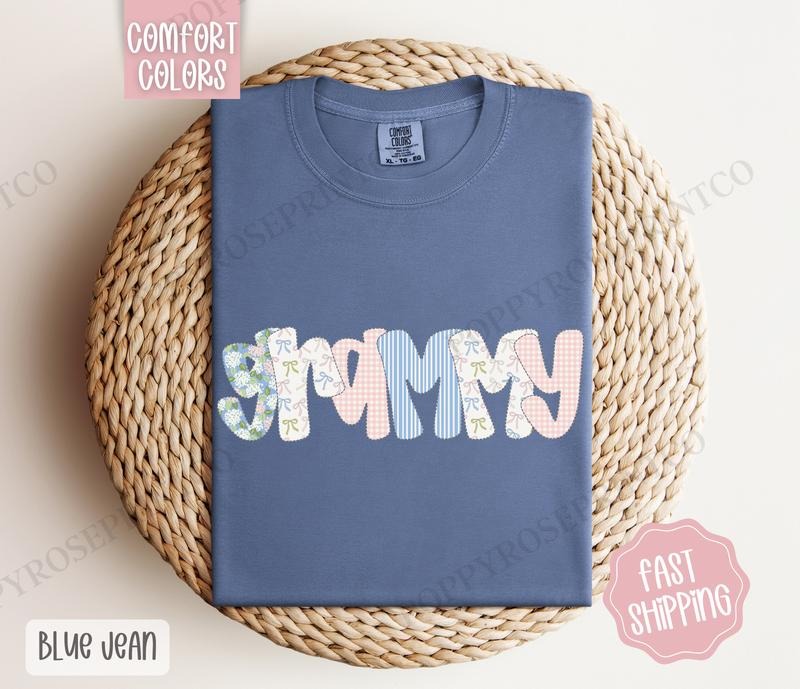 Floral Grammy Comfort Colors Shirt Cute Spring Grandma Coquette Grammy T-Shirts