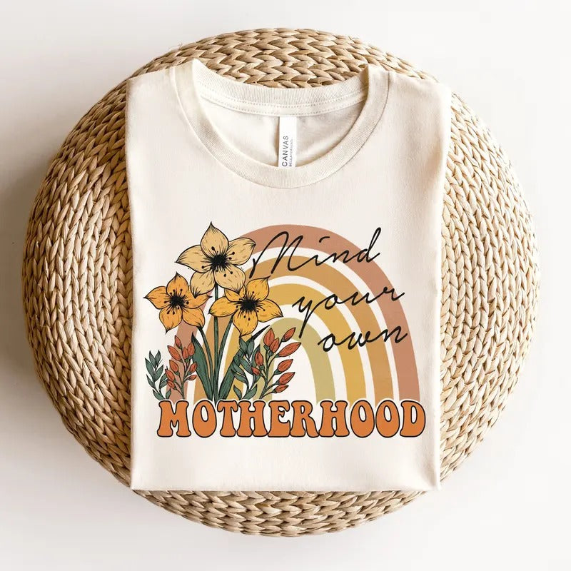Floral Motherhood Quotes Mom Mom T-Shirts