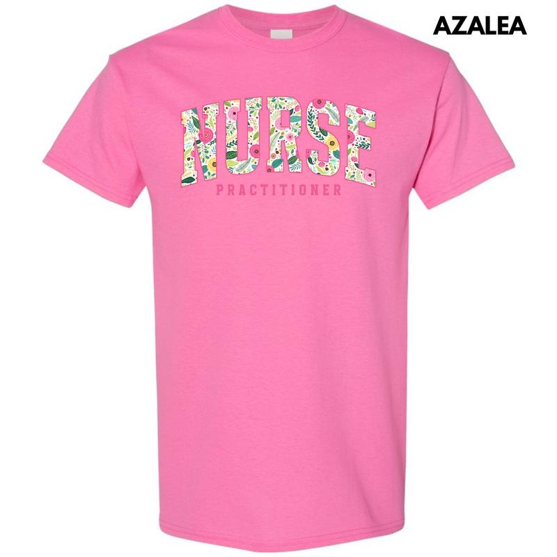 Floral Nurse Practitioner Gildan Short Sleeve 'NLB' T-Shirts