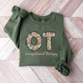 Floral Occupational Therapist OT Future OT Therapist Graduation OTA Cota Casual Classic Collar Cotton Fabric Knit Menswear T-Shirts