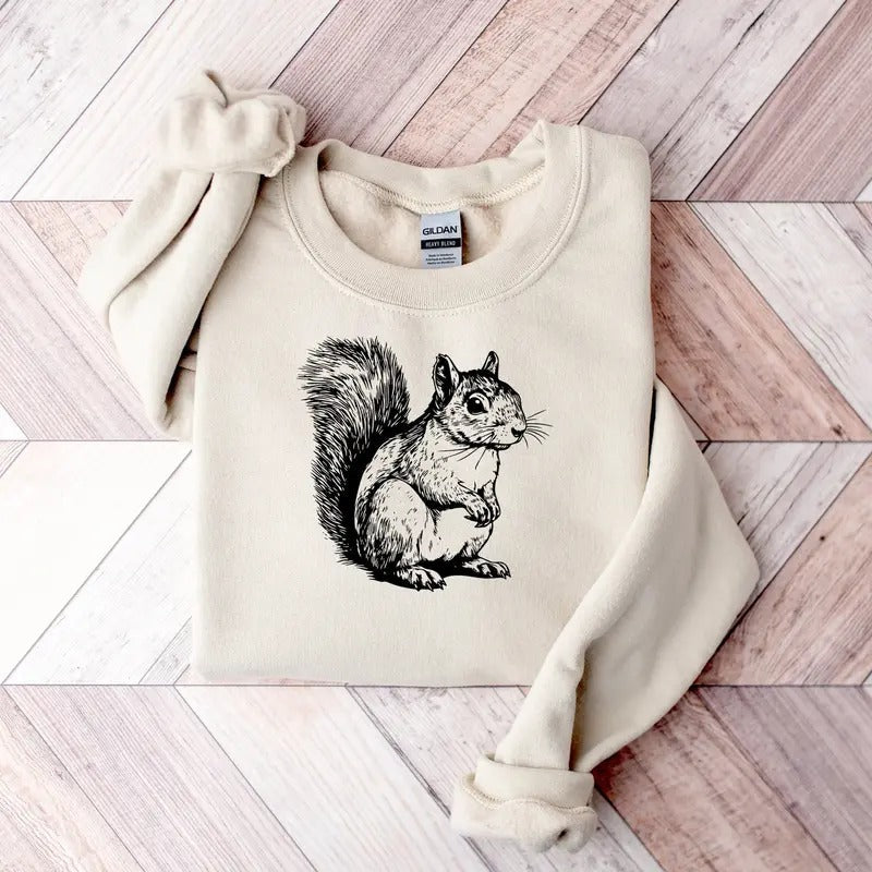 Floral Squirrel Shirt Animal Lover Squirrel Squirrel Lover Cute Xmas 2024 Daughter Collar Cotton Fabric Fit T-Shirts