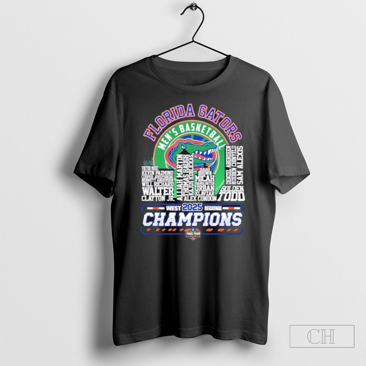 Florida Gators Mens Basketball Skyline Players Name West Regional Champions 2025 Shirt