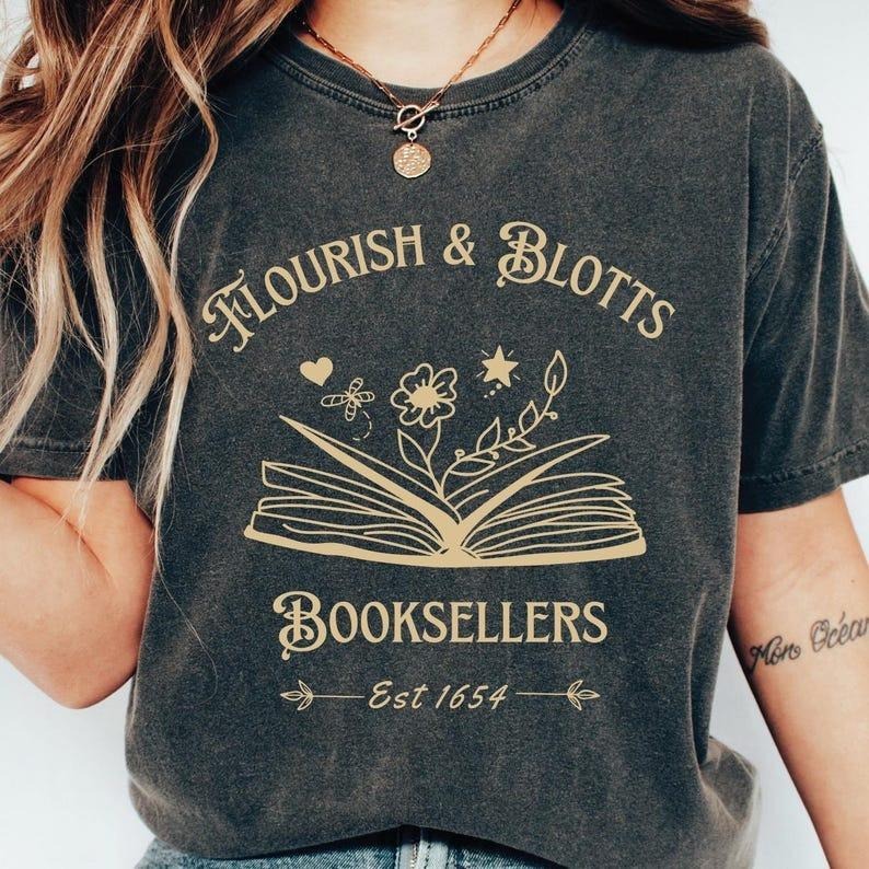 Flourish Blotts Shirt Wizard Shirt Vacation Shirts Family Matching Magic School Shirt Wizard School Shirt Potterhead HP Shirtsstyle{N002}2 T-Shirts