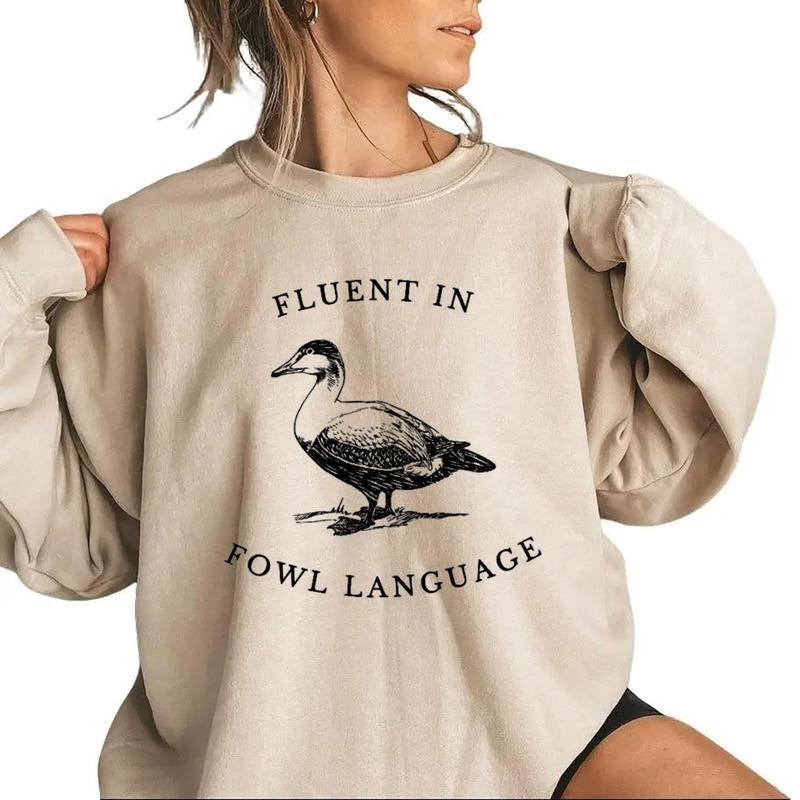 Fluent Fowl Language Duck Shirt Duck Lover Duck Chicken Farmer Shirt T-Shirts