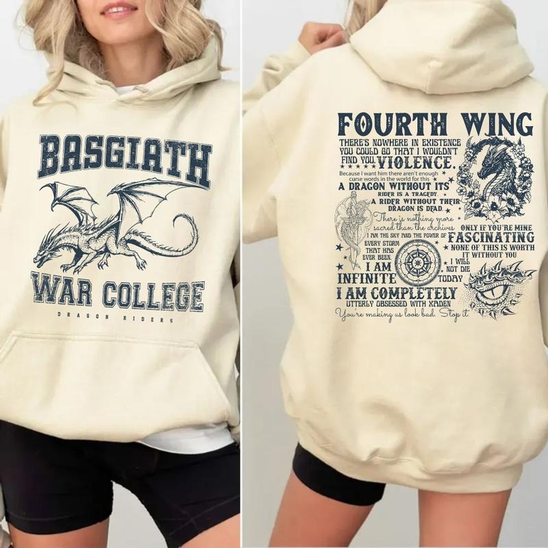Fourth Wing 4 Legs Dragon Basgiath War College Shirt Dragon Rider Shirt Book Lover Shirt Fourth Wing College Bookish T-Shirts