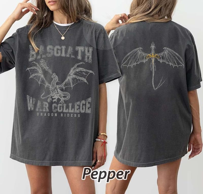 Fourth Wing Double Sided Basgiath War College Fourth Wing Shirt Dragon Rider Shirt Bookish Shirt Empyrean T-Shirts