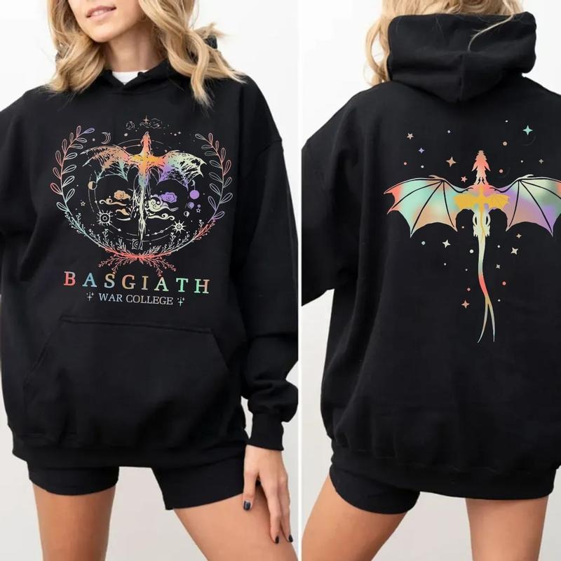 Fourth Wing Double Sided Basgiath War College Shirt War College Daily Casual Teestyle{N002}4 T-Shirts
