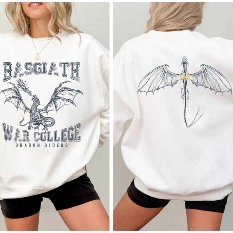 Fourth Wing Double Sided Bookish Basgiath War College Shirts Fourth Wing Shirt Dragon Rider T-Shirts