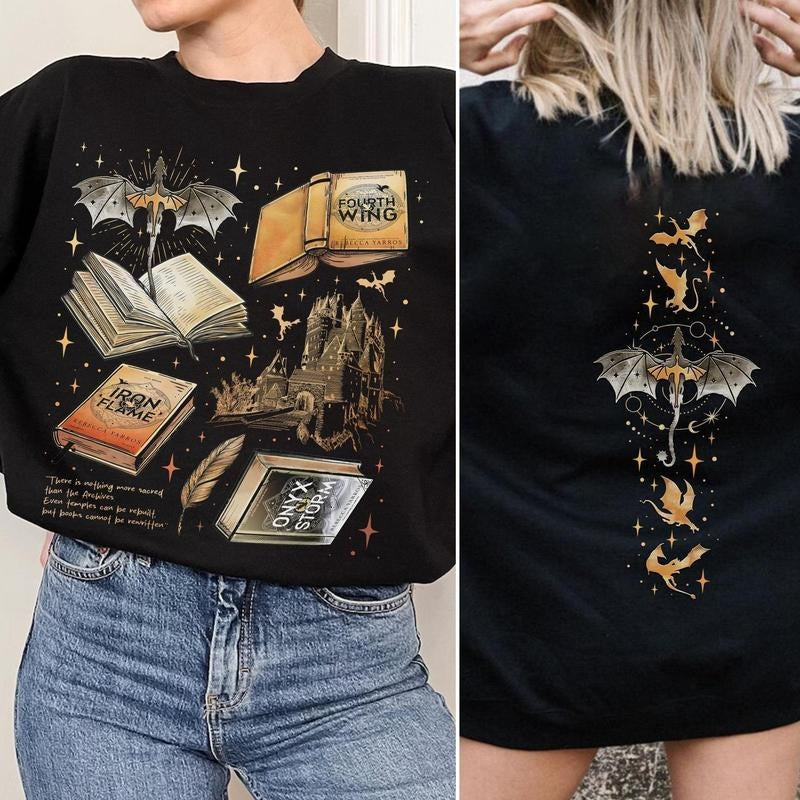 Fourth Wing Fans War College Dragon Rider Book T-Shirts