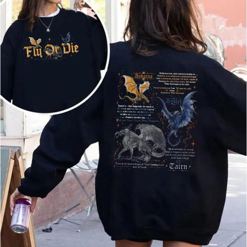 Fourth Wing Two Sided Fans War College Dragon Rider Book Teestyle{N002}2 T-Shirts