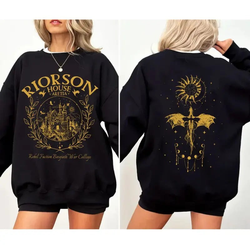Fourth Wing Shirt Violet Sorrengail One Dragon Rider Shirt Basgiath War College 2 Sides Iron Flame Xaden Riorson House T-Shirts
