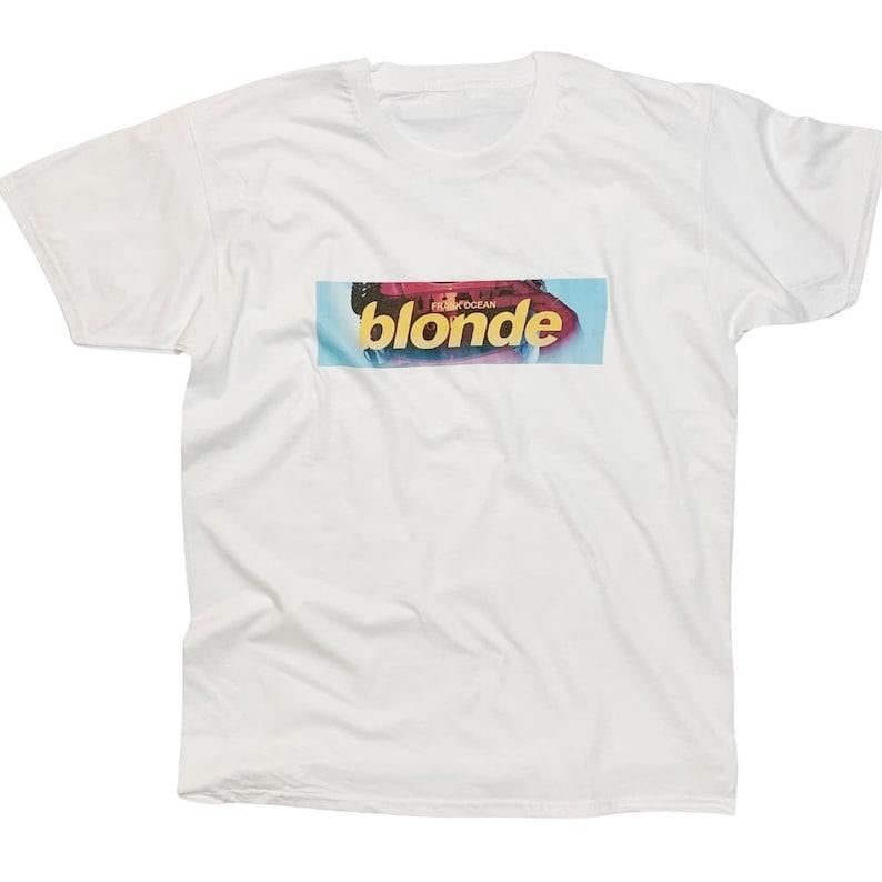 Frank 0cean Blond Hand Made Minimalist Box Logo Print T-Shirts