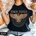 Free Bird Old School Band Retro Music Shirt Black Soft Cotton Fabric Top Traditional Casual T-Shirts