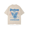 Freedom Is Found Jesus Christian Washed Pure Cotton Fabric Casual Streetstyle Crew Neck Short Sleeve Soft Washed Tops Perfect T-Shirts