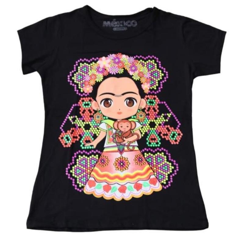 Frida Con Changuito Playera Top Womenswear T-Shirts