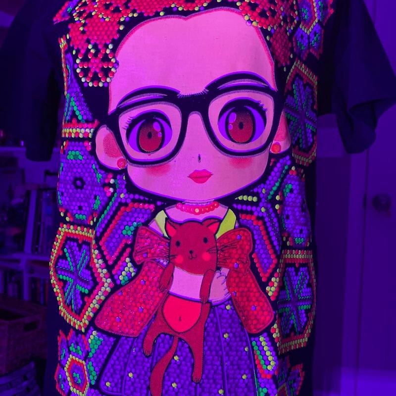Frida Kahlo Black Cotton T-Shirts