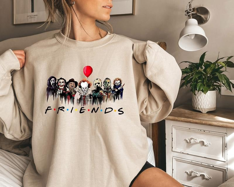 Friends Halloween Shirt Spooky Halloween Shirt Halloween Friends Halloween Horror Scary Movie T-Shirts