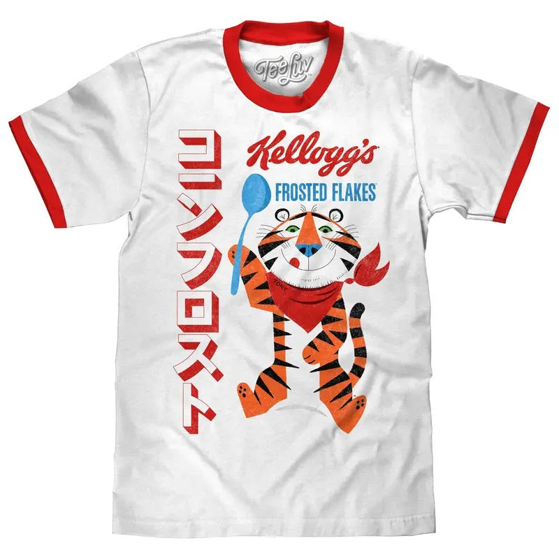 Frosted Flakes Tony Tiger Ringer White Red T-Shirts