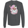 Full Sequin Blushing Santa Patch Long Sleeve Comfort Colors T-Shirts