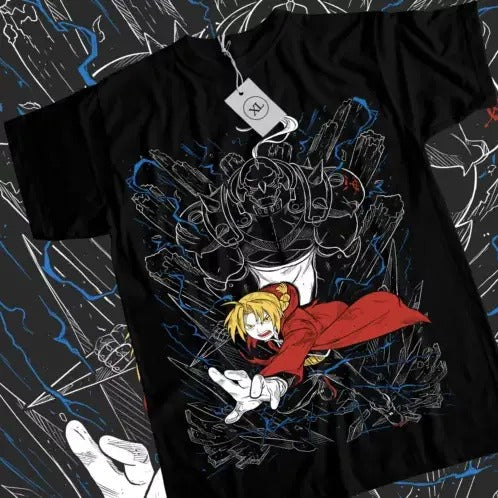 Fullmetal Alchemist Brotherhood Alphonse Elric Anime Black All Size T-Shirts