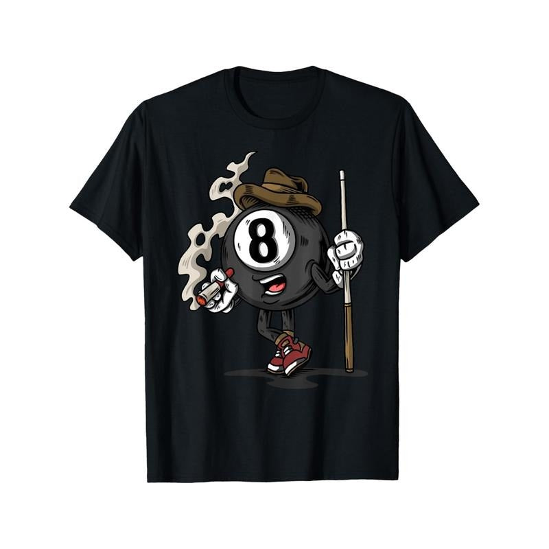 Funny 8 Ball Billiard Pool Player Eight Ball Billiards Made USA T-Shirts