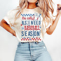 Funny Baseball Only BS I Need Is Baseball Season Game Day Shirt Checkered Baseball Shirt Retro Baseball Mama Baseball Mom Shirt T-Shirts